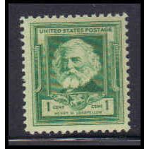 864 1c Henry Longfellow Fine MNH KA2465