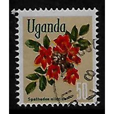 UGANDA 1969 FLOWES 50c SPATHODEA NICOTICA FINE USED#