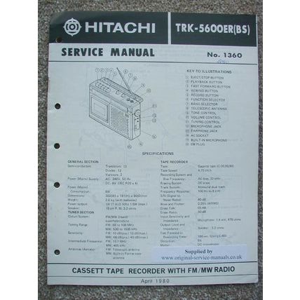 Hitachi TRK-5600ER Service manual