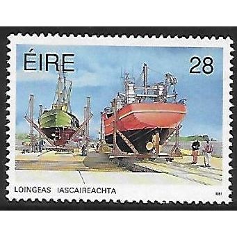 Mi 771 A: 28p. multicoloured Fishing: Shipyard