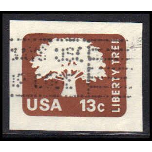 Used U576 13c Liberty Tree Very Fine Cut Square Z2931