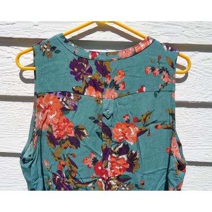 Market & Spruce Green Floral Top XL 42 Chest