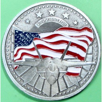 F-22 Raptor. Challenge Coin. Souvenir. 16b.