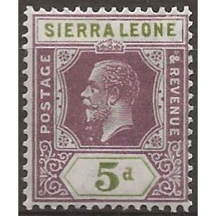 Sierra Leone 1921 SG138 5d Purple & Olive-Green Mounted Mint .