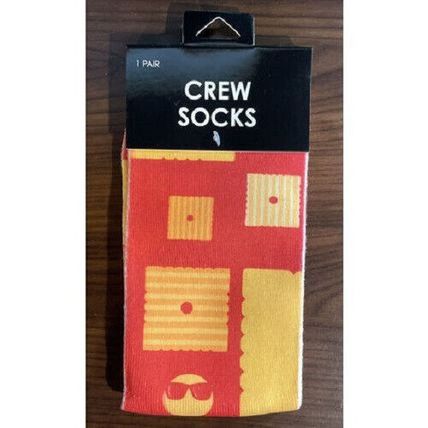 Cheez-It Crackers Novelty Unisex Crew Socks-Kelloggs Promo-NWT-FAST SHIPPING