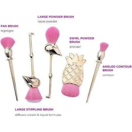 Tarte 5 Piece Let's Flamingle Collection Brush Set New in Box