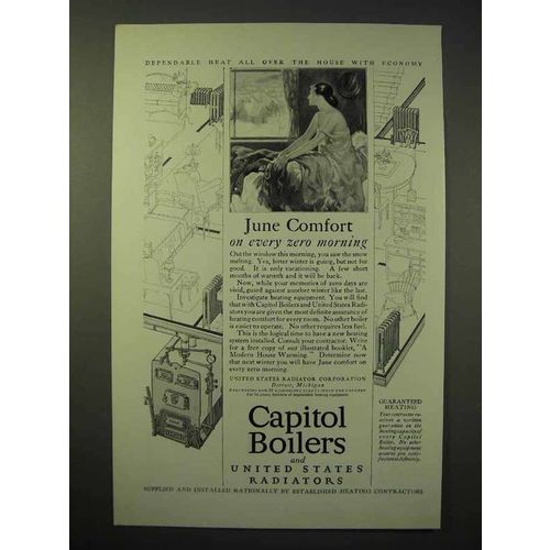 1926 Capitol Boilers, United States Radiators Ad