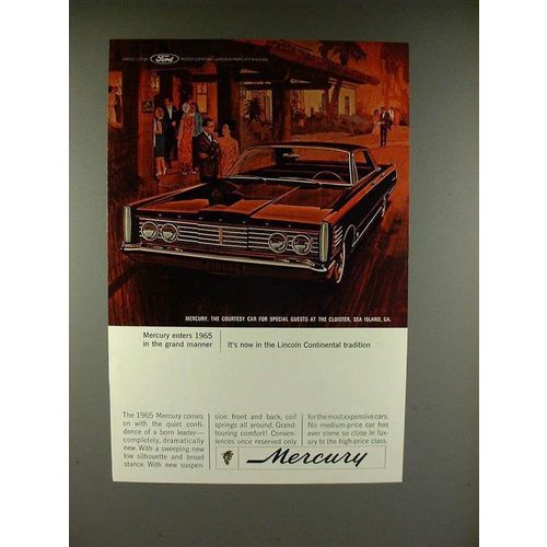 1965 Mercury Car Ad - The Cloister, Sea Island GA