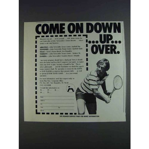 1980 John Newcombe's Tennis Resorts Ad - Come on Down