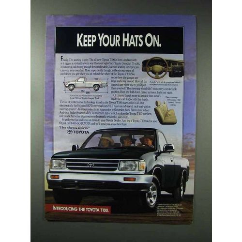 1993 Toyota T100 Pickup Truck Ad - Keep Hats On