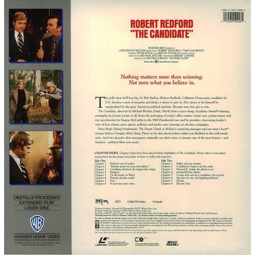 CANDIDATE ROBERT REDFORD LASERDISC RARE
