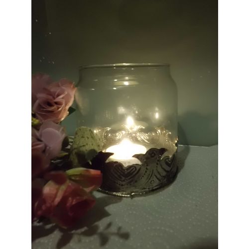 Vorratsglas, GlasBonboniere Glas/Metall, ø9/H13cm