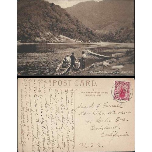 New Zealand Postcard Used VG 1924 with Taumarunhi cancel to USA