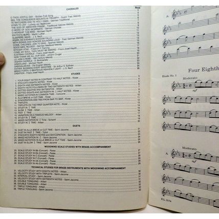 Flute "Tone and Technique" Music Book 1985 "Through Chorales & Etudes" (K10L)