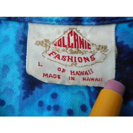 Vintage Volcanic Fashions of Hawaii Men's Large Shirt Tiki Pineapple Tropical