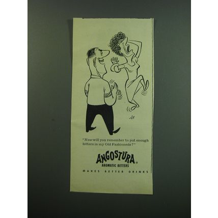 1949 Angostura Aromatic Bitters Ad - cartoon by Virgil Partch - Remember