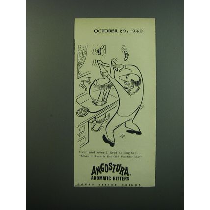 1949 Angostura Aromatic Bitters Ad - cartoon by Virgil Partch - Over and Over