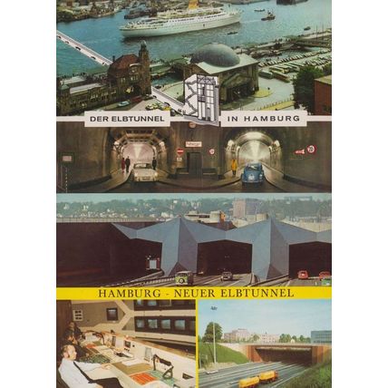 Hamburg Harbour Elbtunnel St Pauli Ship Landing Stage 2x German Postcard