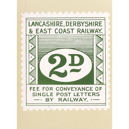 Lancashire Derbyshire & East Coast Railway Letter Fee Stamp Postcard