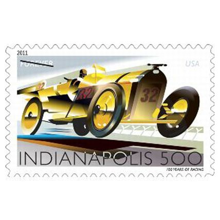 Indianapolis 500 100 Years of Racing Sheet of 20 Current Rate Stamps Scott 4530