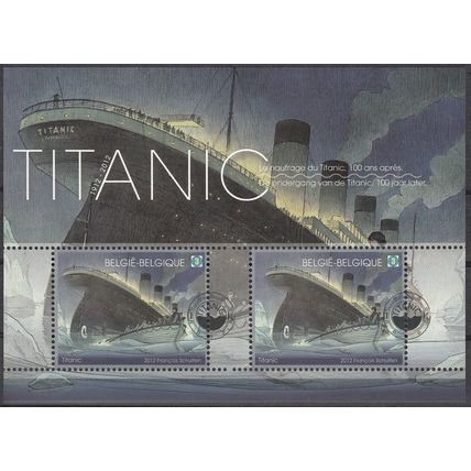 Belgique 2012 COB Bloc Feuillet 200 O Cote (2016) 18.00 Euro Titanic Cachet rond