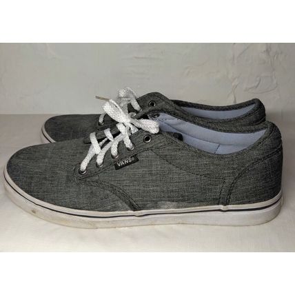 Vans Off the Wall Womens 6.5 Skateboarding Lace Up Sneakers Canvas Charcoal Grey