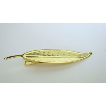 Gold or silver metal leaf alligator hair clip for fine thin hair