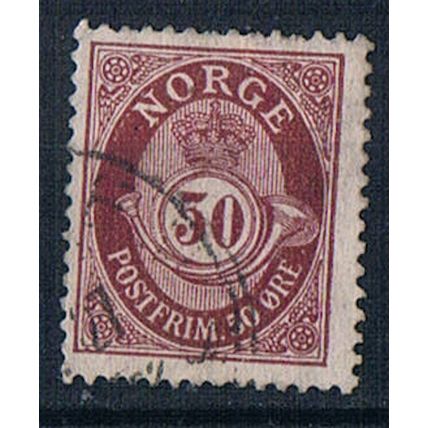 Norway 1893 SG531b no51 Post Horn 50ore Used Stamp