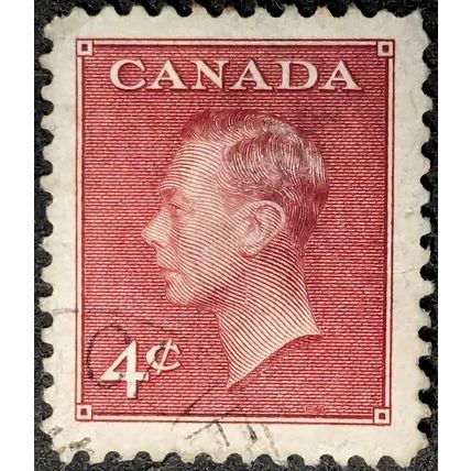 STAMP Canada SG427 1950 4c King George VI (no inscription) Used