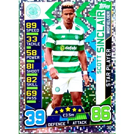 2016-17 Topps Match Attax SPFL Scott Sinclair #30 SP