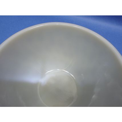 Vintage Fire King Oven Ware Glass 4x8 Mixing Bowl Swirl Ribbed Ivory Off White