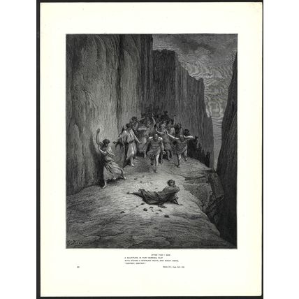STONING OF STEPHEN 1903 Gustave Doré - Dante Alighieri ANTIQUE ENGRAVING