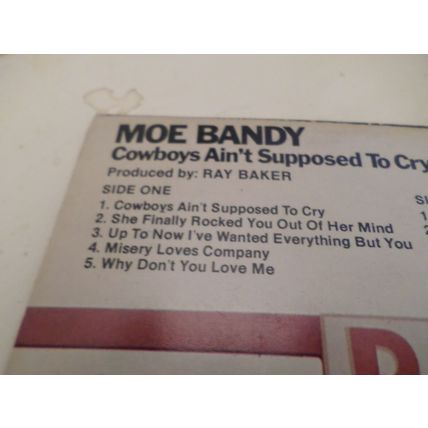 Moe Bandy - Cowboys Aint Supposed To Cry - 1977 - 12" Vinyl LP - CBS 82295