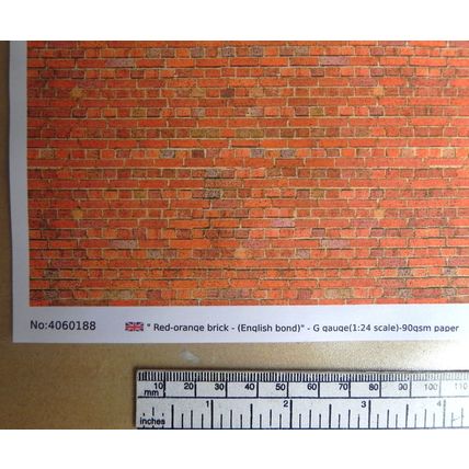 Papier brique rouge/orang (reliure anglaise) pour G gauge - échelle 1:24- A4