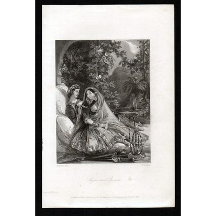 AZIM AND SHIREEN 1840 Robert Staines - Daniel Maclise ENGRAVING