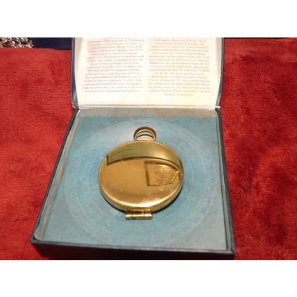 New Boxed Reproduction Pocket Watch Sized AM Brass Cased Compass