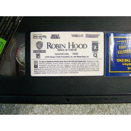 Robin Hood VHS Cassette with Kevin Costner - Prince of Thieves