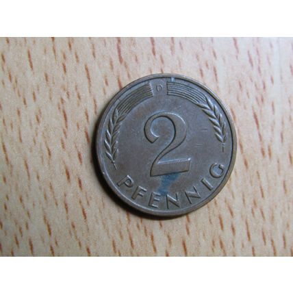 1958d 2 pfennig Germany Coin