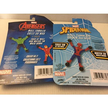 New Marvel Spider-Man, Hulk & Iron-Man Wall Tumbler 3'' Figures