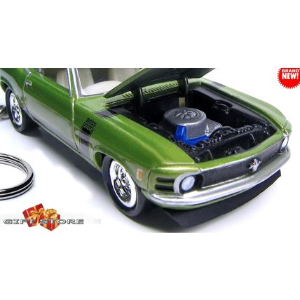 RARE KEYCHAIN 70 GREEN FORD MUSTANG BOSS 302 CUSTOM Ltd.❤️GREAT GIFT❤️