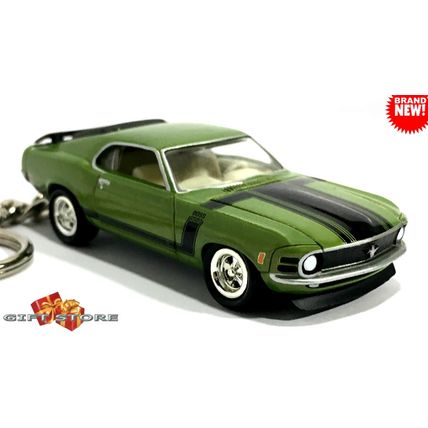 RARE KEYCHAIN 70 GREEN FORD MUSTANG BOSS 302 CUSTOM Ltd.❤️GREAT GIFT❤️