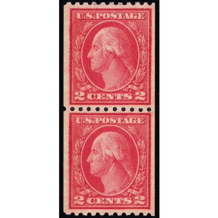 487, Mint VF NH 2¢ Coil Pair - SCV $75.00 * Stuart Katz