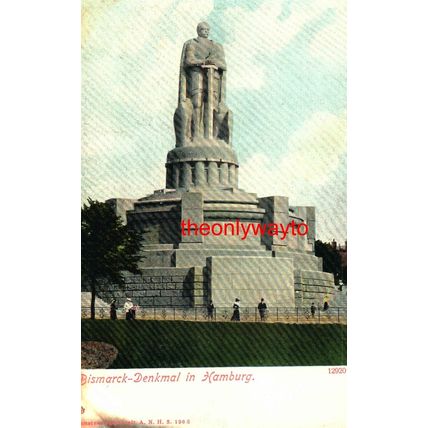 Bismarck Monument, Hamburg., Germany, A. N. H. S. 1906, Postcard