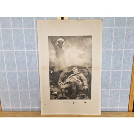 WW1 The Great Sacrifice Antique Print, Soldier Militaria Collectible Picture