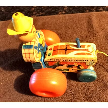 Old Vintage Original Fisher Price Tractor # 629 5 1/2" Long Working 1962