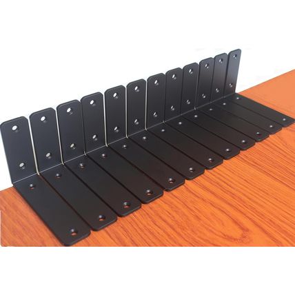 4 Pack - L 6" X H 4" X W1.5", 5Mm Thick Black L Shelf Bracket, Iron Shelf Bracke