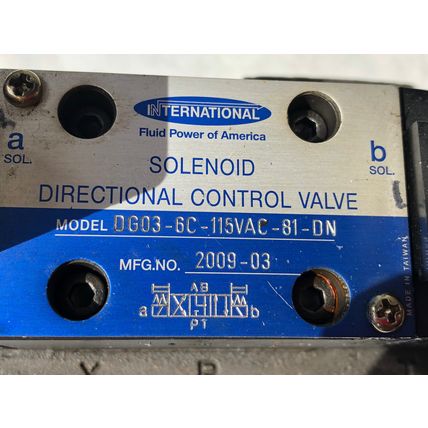 NEW INTERNATIONAL DG03-6C-115VAC-81-DN SOLENOID DG08-6C-10,CONTROL VALVE,DL