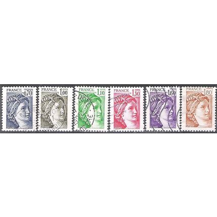 France 1979 Michel 2169AV - 2174AV O Cote (2008) 2.50 € Sabine de Gandon