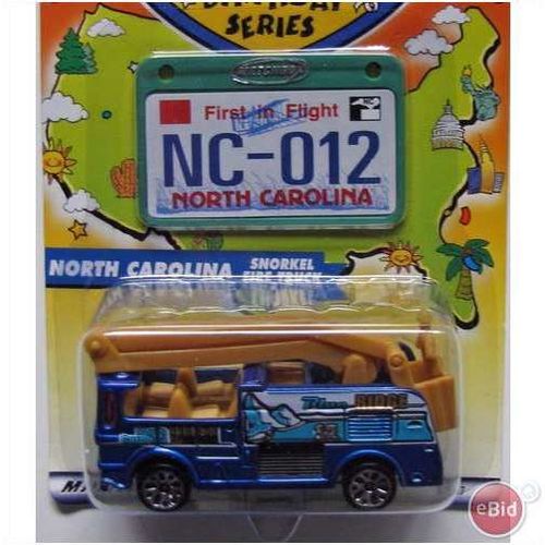 MBAA Matchbox Across America NORTH CAROLINA SNORKEL FIRE TRUCK & License