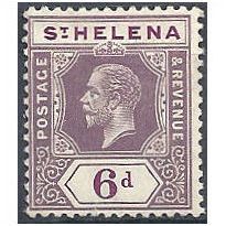 St Helena 1913 SG86 6d Dull & Deep Purple Mounted.Mint.